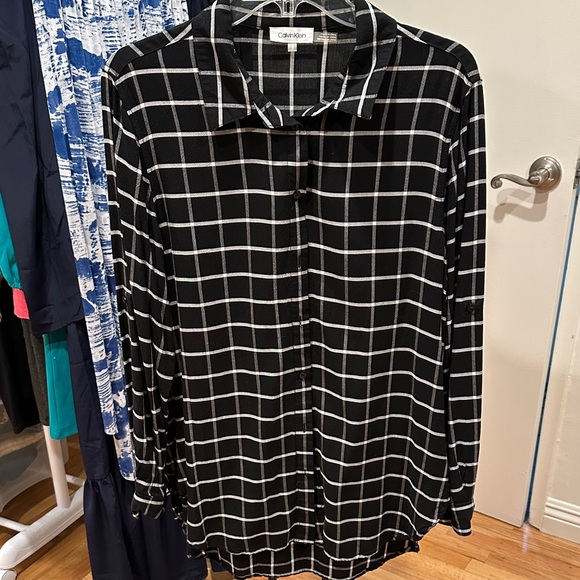 Calvin Klein Tops - Calvin Klein Black and White Checkered Women's Shirt/Tunic
